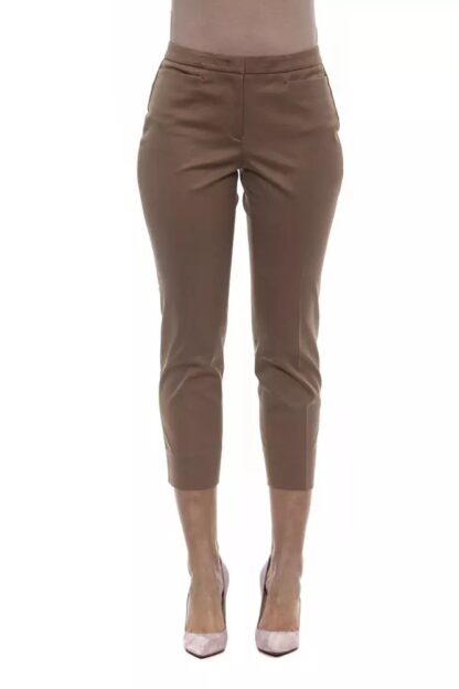 Peserico - Chic Beige Ankle Trousers with Adherent Fit