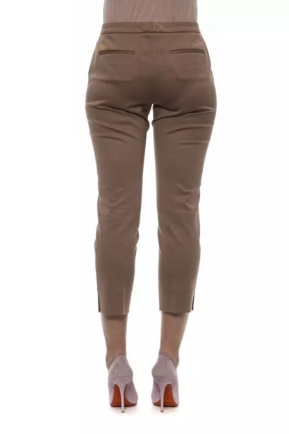 Peserico - Chic Beige Ankle Trousers with Adherent Fit