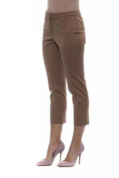 Peserico - Chic Beige Ankle Trousers with Adherent Fit