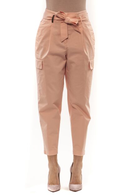 Peserico - Pastel Pink High Waisted Cotton Trousers