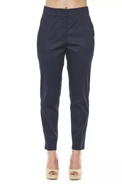 Peserico - Elegant High Waist Trousers in Chic Blue