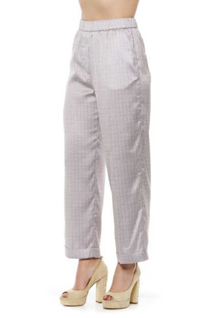 Peserico - Elegant Geometric Palazzo Pants in Beige