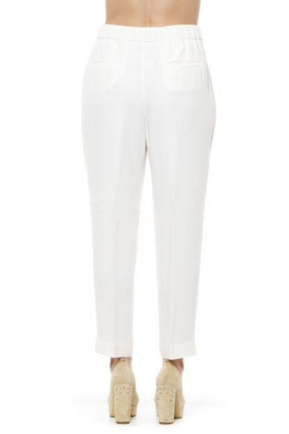 Peserico - Chic White Trousers with a Comfortable Elastic Waist