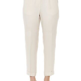 Peserico - Elegant Beige Palazzo Pants with Elastic Waist