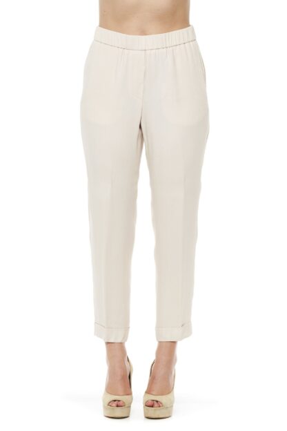 Peserico - Chic Beige Trousers with Comfort Elastic Waist