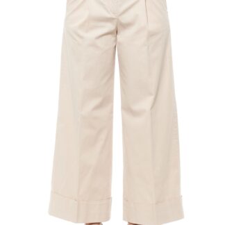 Peserico - Chic High-Waisted Baggy White Trousers