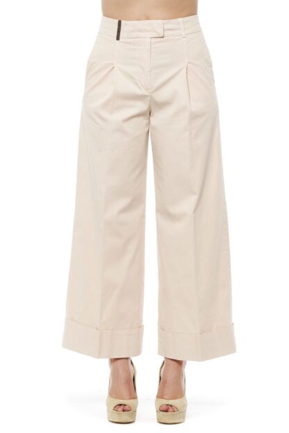 Peserico - Elegant High-Waist Palazzo Pants in Beige