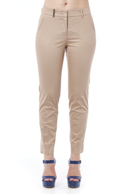 Peserico - Chic Beige Straight-Leg Trousers