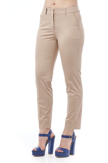 Peserico - Chic Beige Straight-Leg Trousers