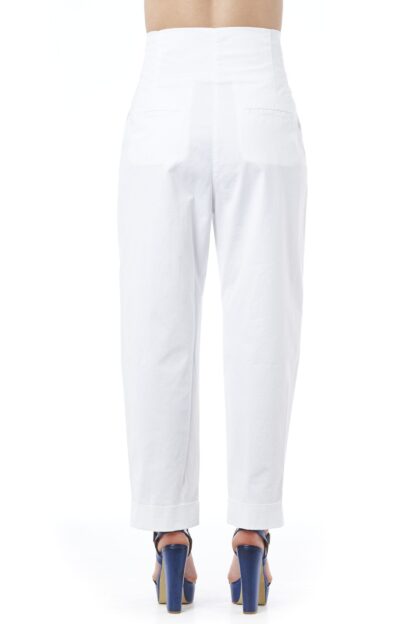 Peserico - Chic High-Waisted Baggy White Trousers