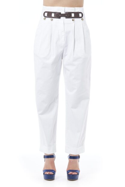 Peserico - Chic High-Waisted Baggy White Trousers