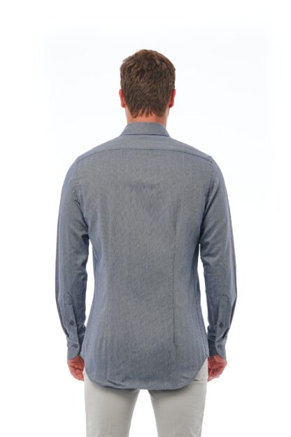 Bagutta - Elegant Gray Slim Fit French Collar Shirt