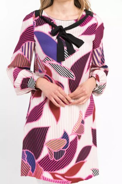 Trussardi - Elegant Straight-Cut Wool Dress with Pop Art Print