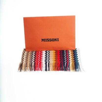 Missoni - Geometric Pattern Fringe Scarf in Vivid Tones