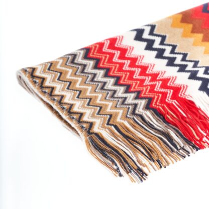 Missoni - Geometric Pattern Fringe Scarf in Vivid Tones