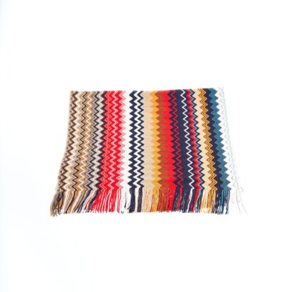 Missoni - Geometric Pattern Fringe Scarf in Vivid Tones