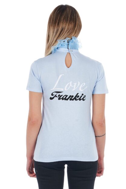 Frankie Morello - Elegant High Neck Lace-Trimmed Tee