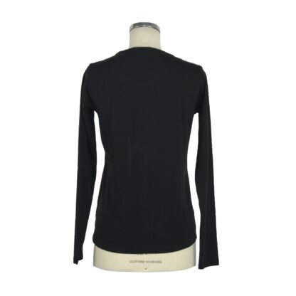 Yes Zee - Sleek Black Long Sleeve Crew Neck Tee for Women