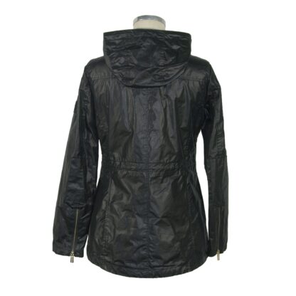 Yes Zee - Elegant Hooded Black Jacket with Drawstring Waist