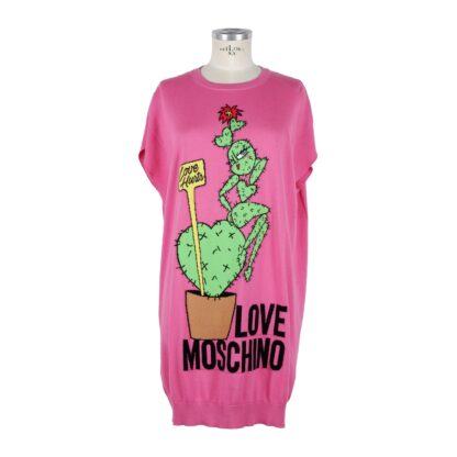 Love Moschino - Pink Cotton Summer Dress with Stitched Design