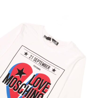 Love Moschino - Beaded Cotton Tee with Elegant Print