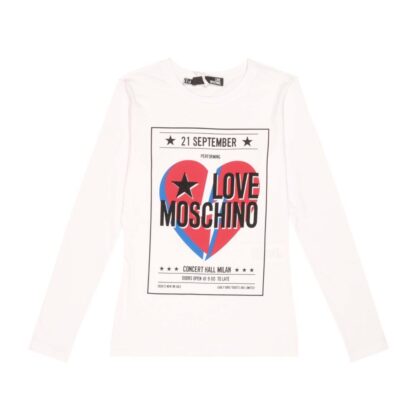 Love Moschino - Beaded Cotton Tee with Elegant Print