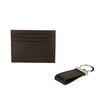 Cavalli Class - Elegant Calfskin Card Holder with Keyring