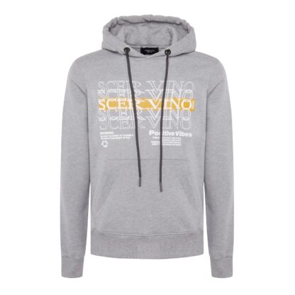 Scervino Street - Sleek Gray Cotton Hooded Jacket