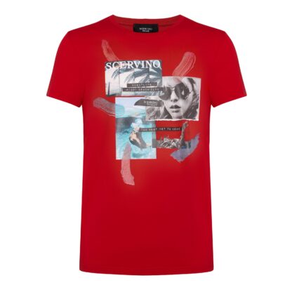 Scervino Street - Chic Red Cotton Blend T-Shirt