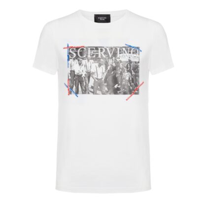 Scervino Street - Elegant White Cotton Logo Tee