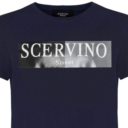 Scervino Street - Chic Blue Logo Tee - Italian Crafted Elegance