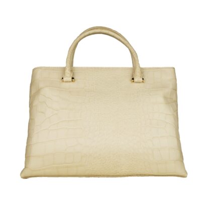 Cavalli Class - Elegant Cream Snakeskin Texture Handbag