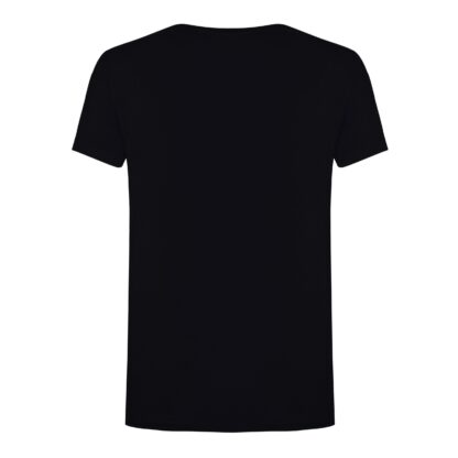 Scervino Street - Elegant Black Cotton Tee with Vertical Logo