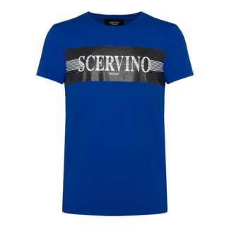 Scervino Street - Dark Blue Glitter Logo Cotton Tee