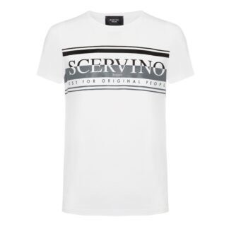 Scervino Street - Chic Blue Logo Tee - Italian Crafted Elegance