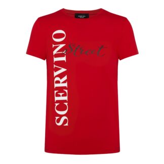 Scervino Street - Sparkling Blue Strass Logo Cotton T-Shirt