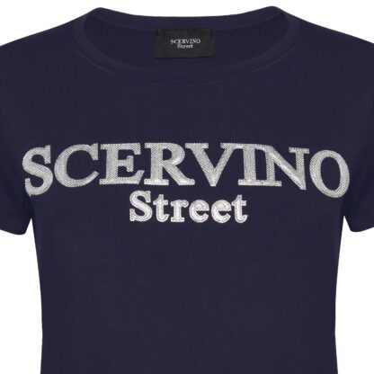 Scervino Street - Dark Blue Glitter Logo Cotton Tee