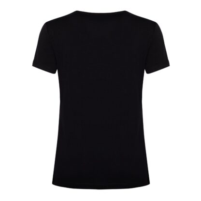 Scervino Street - Elegant Black Cotton Tee with Strass Logo