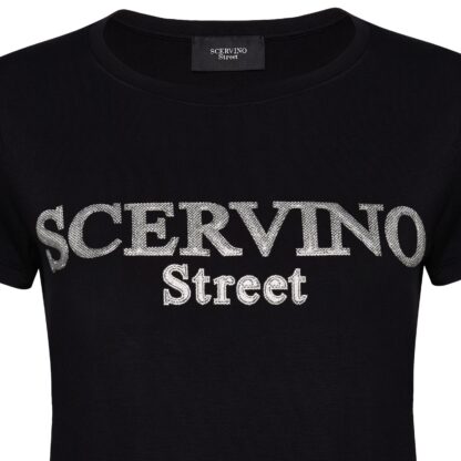 Scervino Street - Glitter Logo Cotton Tee - Dark Elegance