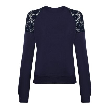 Scervino Street - Elegant Blue Strass Logo Sweatshirt