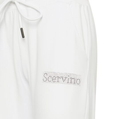 Scervino Street - Elegant White Stretch Trousers with Strass Logo