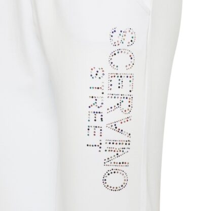 Scervino Street - Elegant White Stretch Trousers with Strass Logo