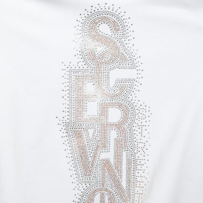 Scervino Street - Elegant White Hooded Sweatshirt with Strass Logo