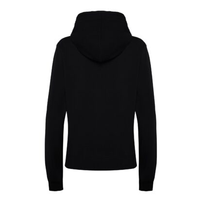 Scervino Street - Chic Black Hooded Sweatshirt with Embossed Logo