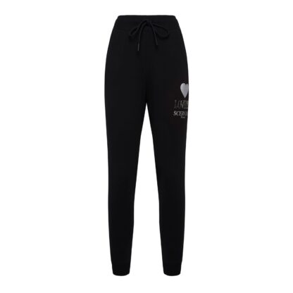 Scervino Street - Chic Black Stretch Trousers with Strass Logo