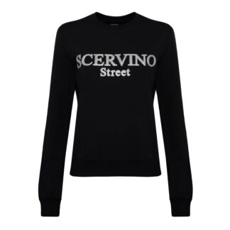 Scervino Street - Elegant Strass Logo Cotton Sweatshirt