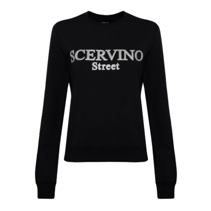 Scervino Street - Glittered Logo Cotton Sweatshirt