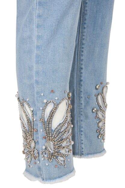 Yes Zee - Chic Light Blue Denim with Shimmer Detail