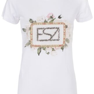 Yes Zee - Chic White Cotton Tee with Designer Touch