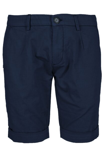 Yes Zee - Chic Blue Cotton Bermuda Shorts with Stretch